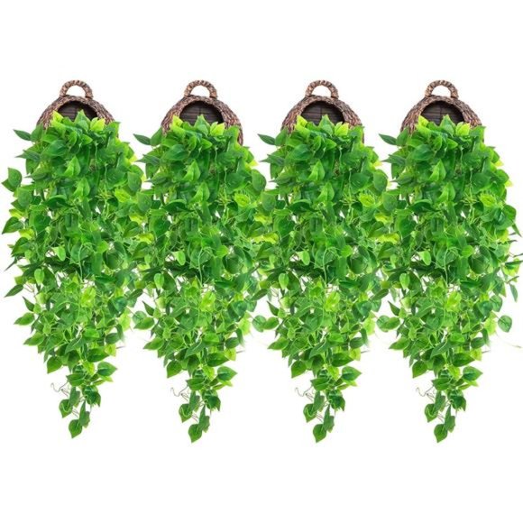 Artificial Hanging Wall Plants 3.6ft Fake Ivy Vines Green Leaves Room Decor Home - Picture 1 of 6